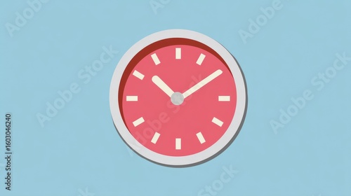 Isolated Clock Icon for Time Management Concept in Flat Design