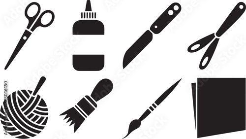 Crafting Essentials Silhouette Collection Art Supplies Tools for DIY Projects and Creative Hobbies