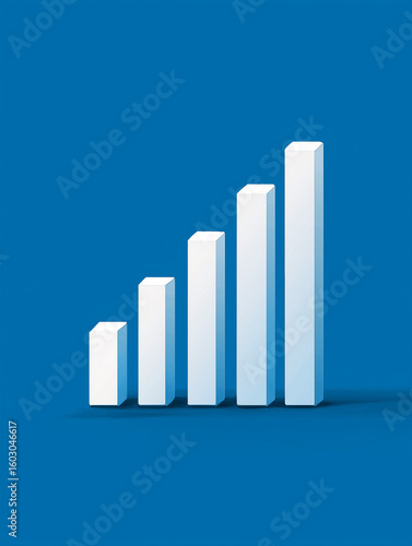 Bar chart icon in white on royal blue background, flat design Free Download Bar chart icon in white on royal blue background, flat design - GFXLoad