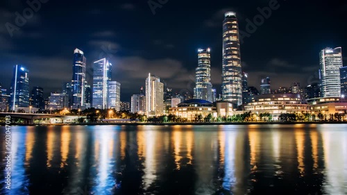 Wallpaper Mural Cityscape at Night Reflected in Water Torontodigital.ca