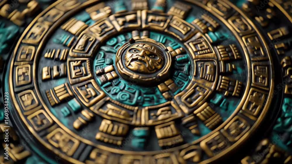 Intricate Aztec calendar design showcasing detailed carvings and historical significance Intricate Aztec calendar design showcasing detailed carvings and historical significance