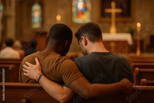 LGBTQ+ Inclusion in Worship: Loving Embrace in Sacred Space

Quiet Expression of Same-Sex Love in Christian Community