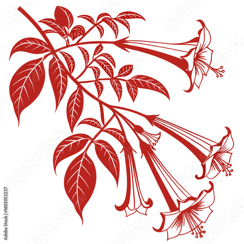 vector illustration of angel trumpets