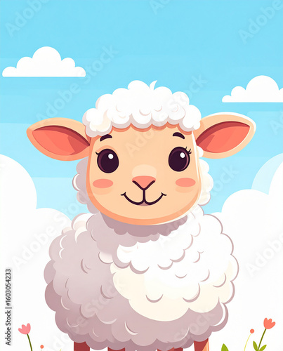 Wallpaper Mural Adorable Farm Sheep with Soft Wool and Kind Eyes Torontodigital.ca