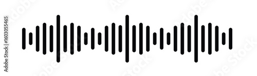 Set of radio Wave icon. Monochrome simple sound wave . sound wave flat. Music player sound bar.. Equalizer icon with soundwave line. used for mobile.

