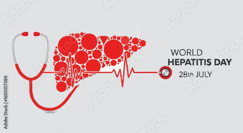 World Hepatitis Day awareness campaign with medical symbols
