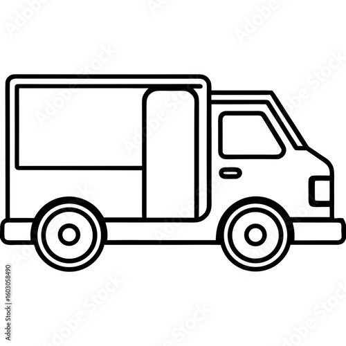 Clean Transport Van Icon Design