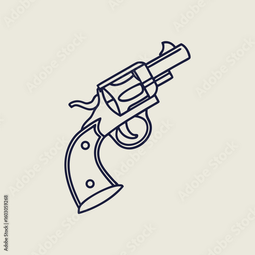 Gun pistol linear icon. Adobe Illustrator Artwork