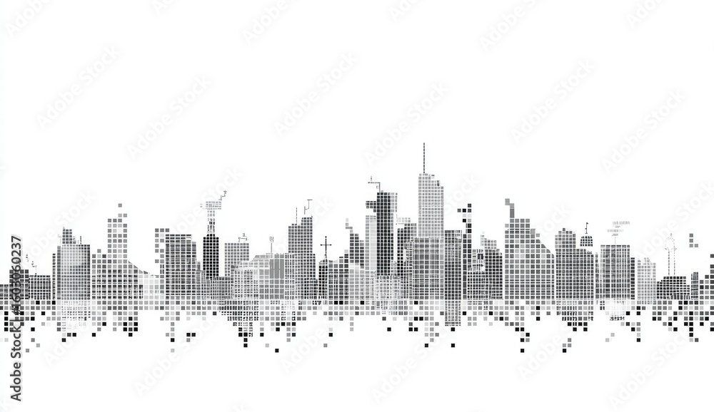 Obraz premium Abstract cityscape skyline (1)