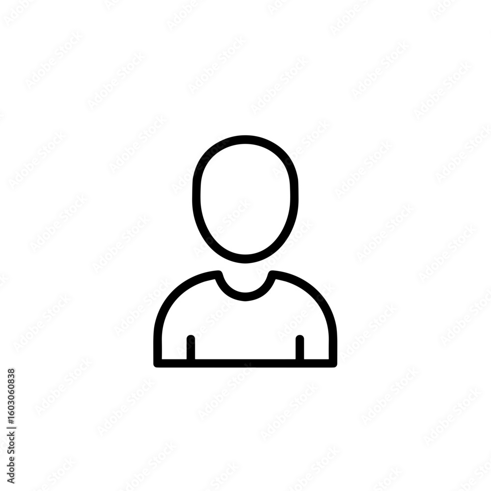 Minimalistic outline of a person in casual clothing Minimalistic outline of a person in casual clothing