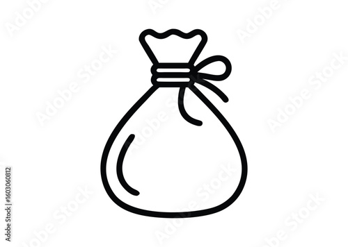 Money bag line art Vector Illustration