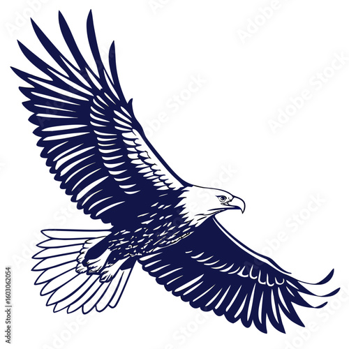 Majestic eagle soaring with powerful wings bird flying