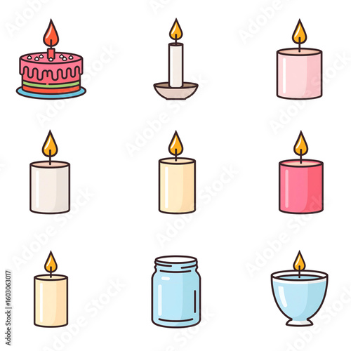 Candle & Celebration Icons Collection