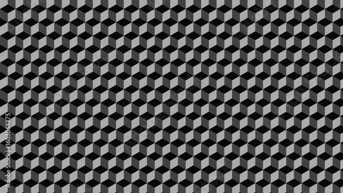 Abstract Cubic Pattern Black Background High Resolution 3840x2160, Modern Geometric Design, Seamless Texture for Wallpapers, Digital Art, and Graphic Projects, Ideal for Creative Backgrounds