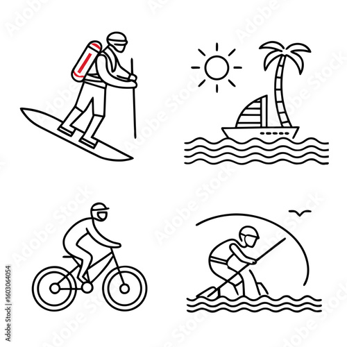 Resort activities people enjoying outdoor recreation