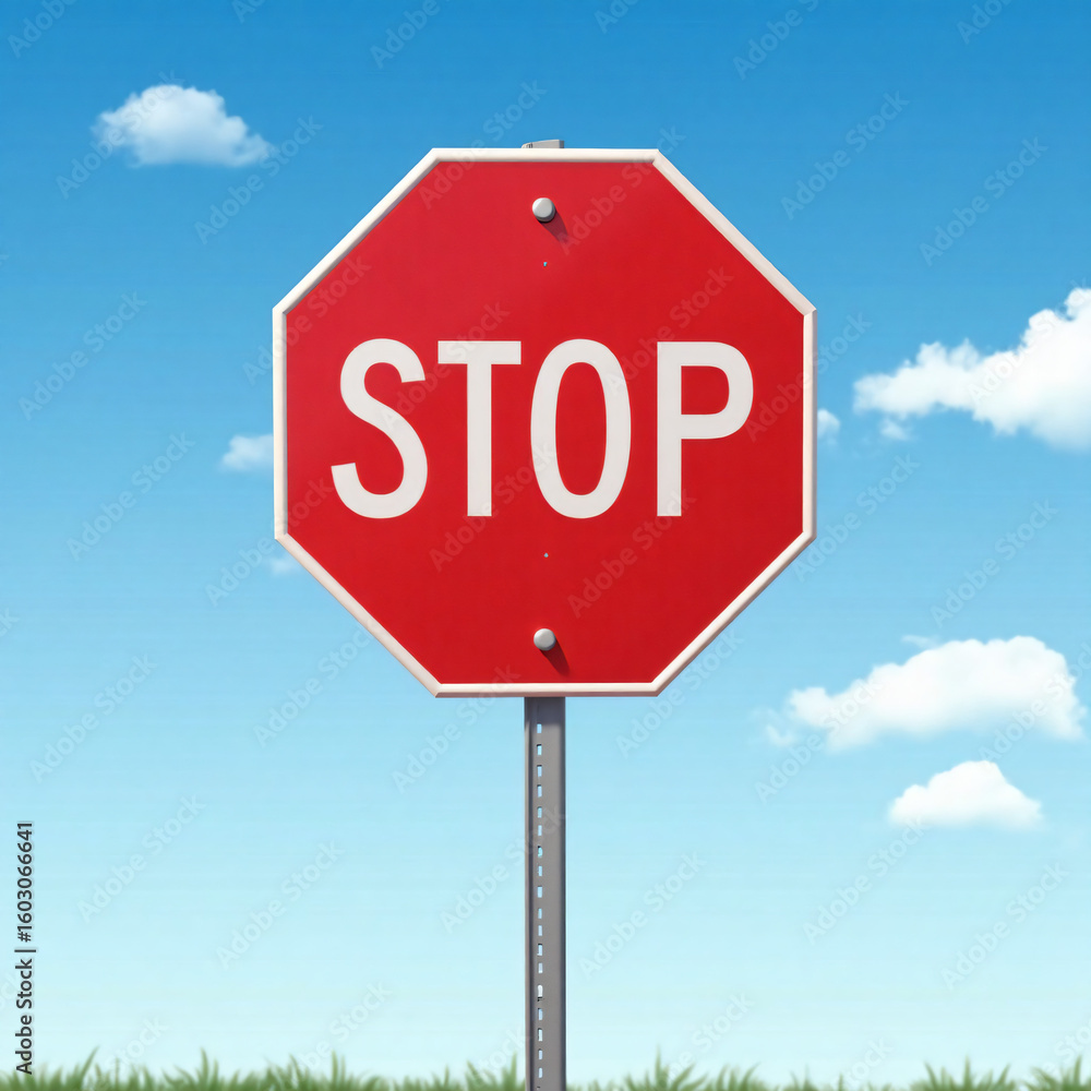 stop sign on blue sky background stop sign on blue sky background