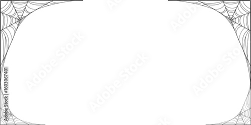 spider web frame, illustration of an cob web background, Spider web line art vector