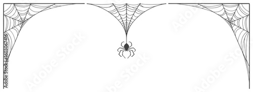 spider web frame, illustration of an cob web background, Spider web line art vector