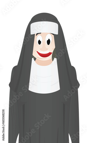 Catholic nun in black. vector	