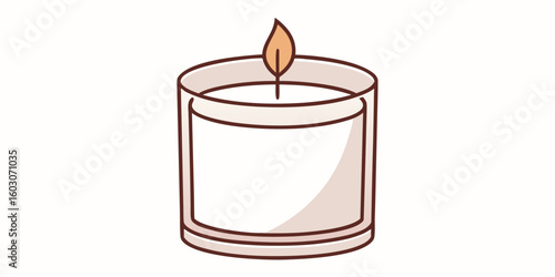 Scented candle with flame wick glass jar