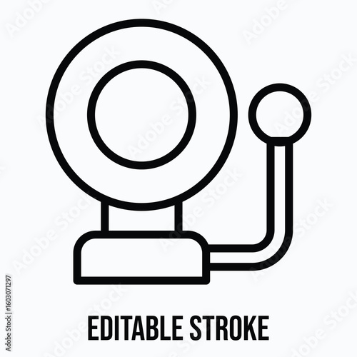 School Bell Vector Icon, Isolated Vector Lineal Style Icon, Editable Stroke.