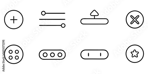 Minimalist icons for user interface controls ui icons