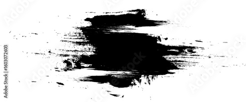 Vector black ink brush strokes background painted design.
