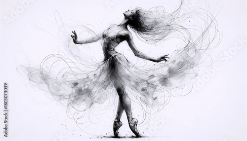 Wallpaper Mural Watercolor ballerina in mid-air leap, Ai generated image Torontodigital.ca