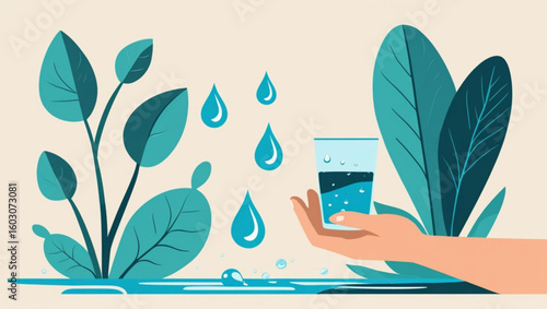 The importance of water for life and ecology, a concept of harmony between humans and nature