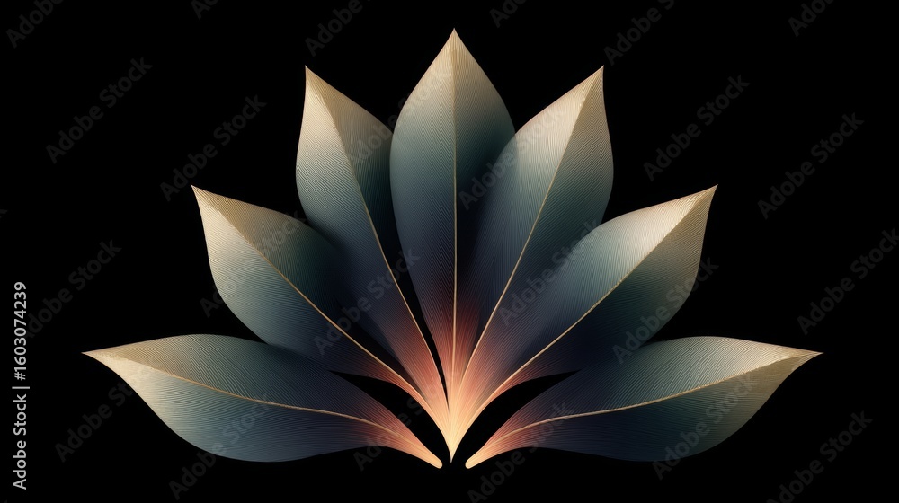 Fototapeta premium Leafy plant with a dark background