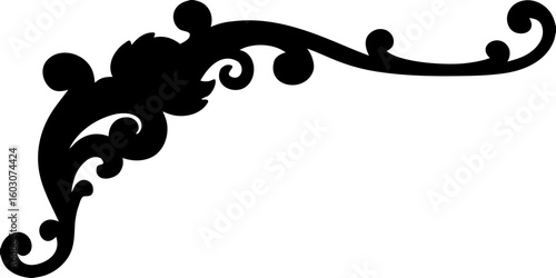 Elegant swirling flourish design element for vintage invitations and creative projects, ideal for adding a touch of sophistication