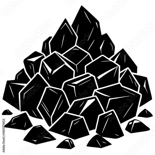 Pile of Rocks Cartoon Illustration
