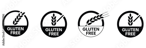 Discover delicious and safe eating with these clear gluten-free certification icons, perfect for labeling healthy food products and promoting dietary awareness.