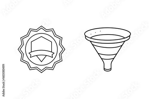 Badge and funnel outline seal emblem