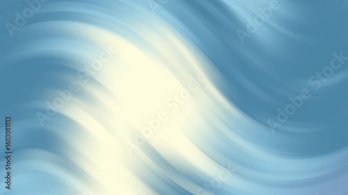 Abstract artwork with flowing blue and white curves, centered light. Suitable for backgrounds, designs, or art concepts. Great for web design, advertising, or creative projects.
