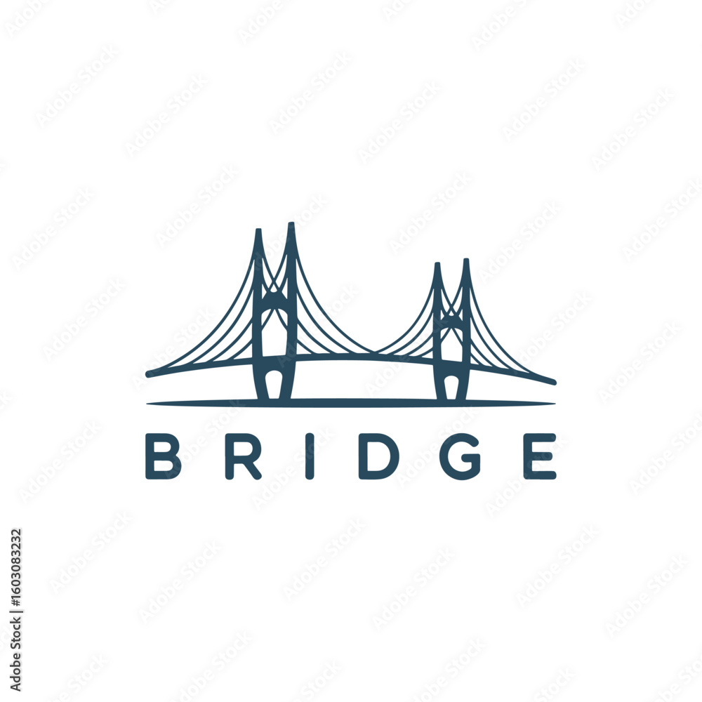 Obraz premium Unique bridge logo Modern and minimalist vector and abstract logo