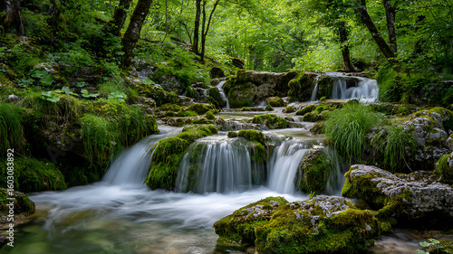 Mountain Forest Waterfall – Long Exposure  