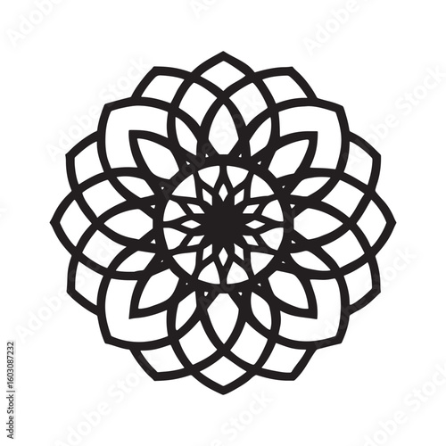 Intricate circular mandala design with geometric patterns