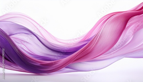 abstract purple and pink waves flow gracefully on a white background creating a soft and elegant wave flow image