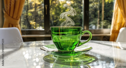 a green cup
