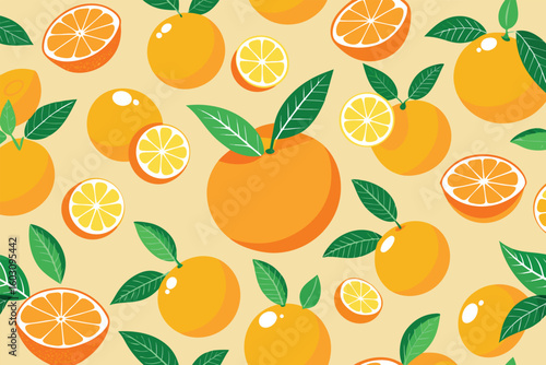 seamless pattern with oranges vector