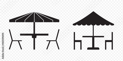 Terrace cafe icon Vector illustration in black . terrace cafe vector icon illustration sign . EPS 10.
