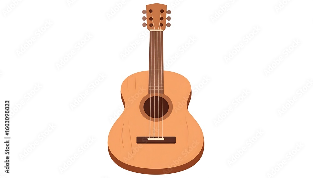 Obraz premium Acoustic guitar illustration capturing musical instrument with detailed string design