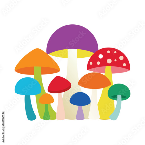 Diverse Mushroom Collection Vector Illustration Set for Culinary and Botanical Designs