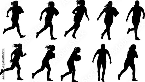 Female rugby player silhouette
