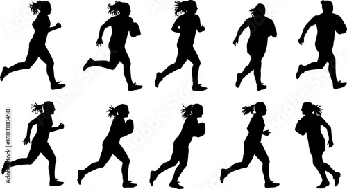 Female rugby player silhouette