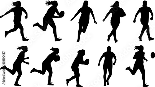 Female rugby player silhouette