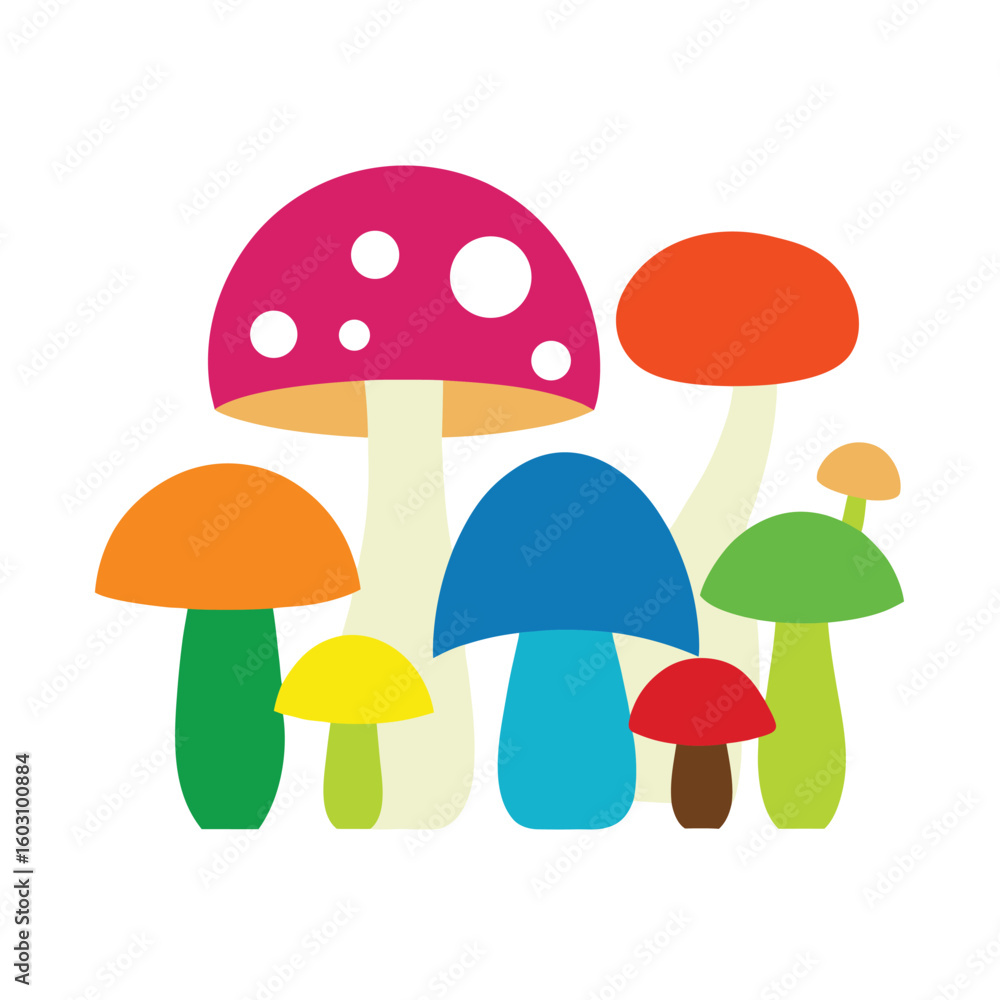 Diverse Mushroom Collection Vector Illustration Set of Edible and Wild Fungi Diverse Mushroom Collection Vector Illustration Set of Edible and Wild Fungi