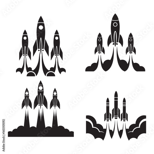 Rockets Launching, Business Startup and Growth Concept