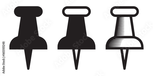 Simple Pushpin Icon Vector for Office and Web